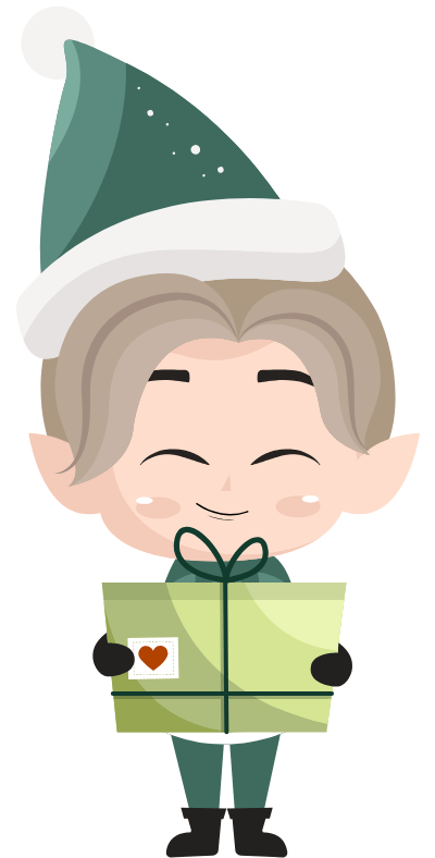 lutin père noël cadeau